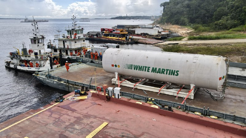 Chega a Manaus tanque criogênico com capacidade para armazenar 90 mil m³ de oxigênio medicinal